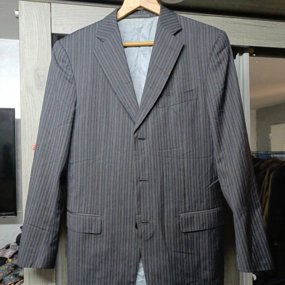 Ermenegildo Zegna Su Misura all worsted bespoke Classic suit jacket blazer 40R